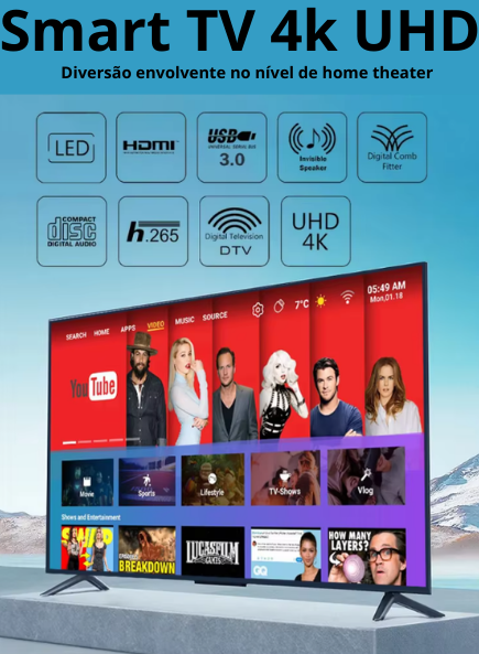 Smart TV 45 polegadas 4k ultra UHD tv