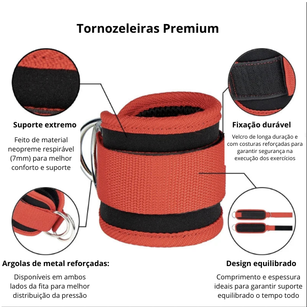 Tornozeleiras Premium para Treinamento de Pernas