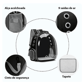 Mochila de Transporte Para Gatos Ventilada